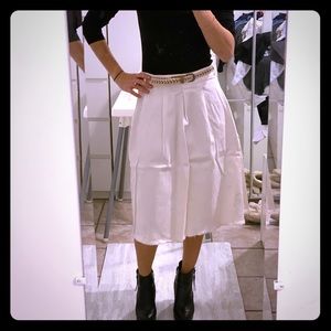 White skirt with belt